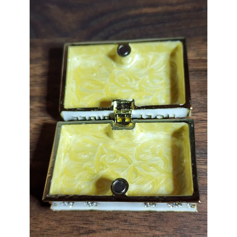 Bible With Cross Metal Enameled‎ Rhinestone Hinged Mini 3